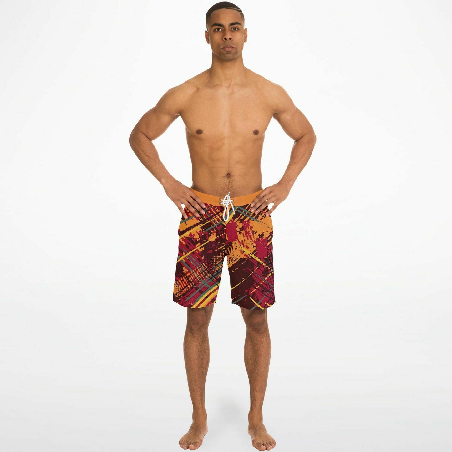 Abstract Orange Men's Board Shorts