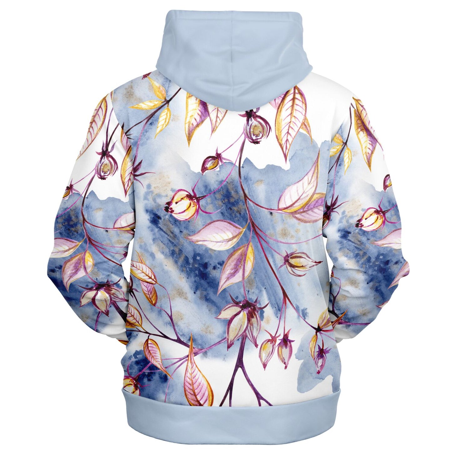 Blue Leaves Zip Hoodie Unisex - custom