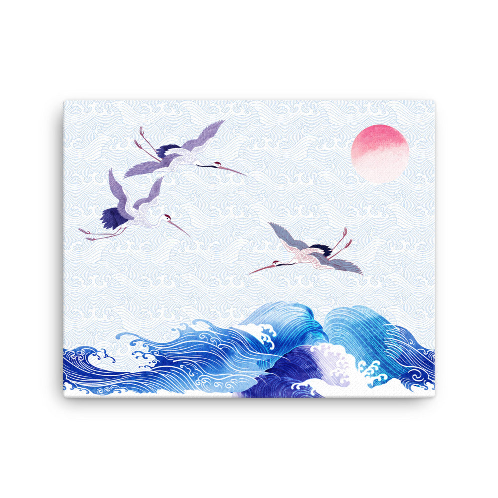 Waves & Cranes Canvas