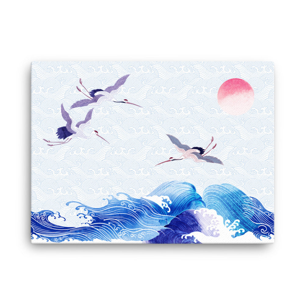 Waves & Cranes Canvas