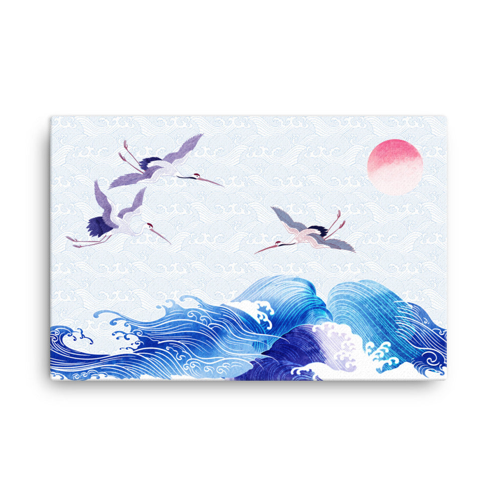 Waves & Cranes Canvas