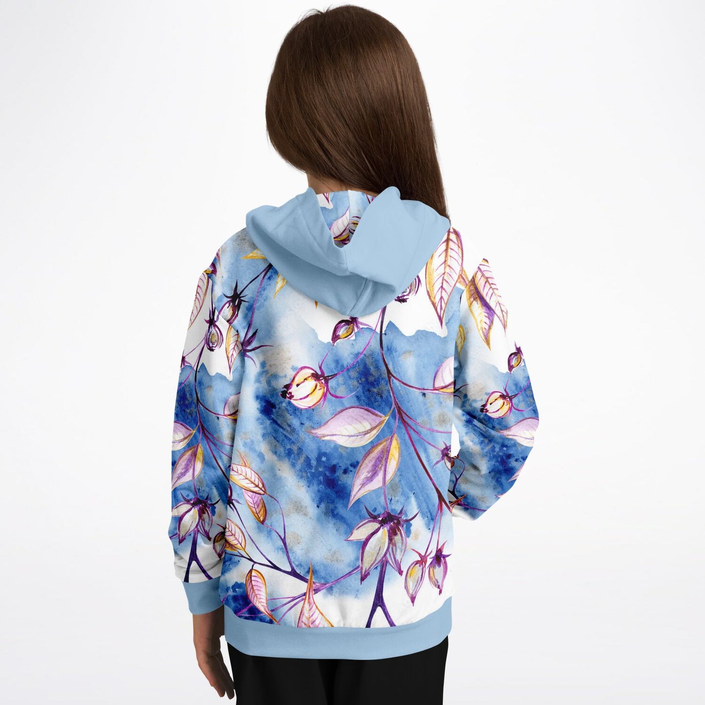 Blue Leaves Bright Kids Hoodie