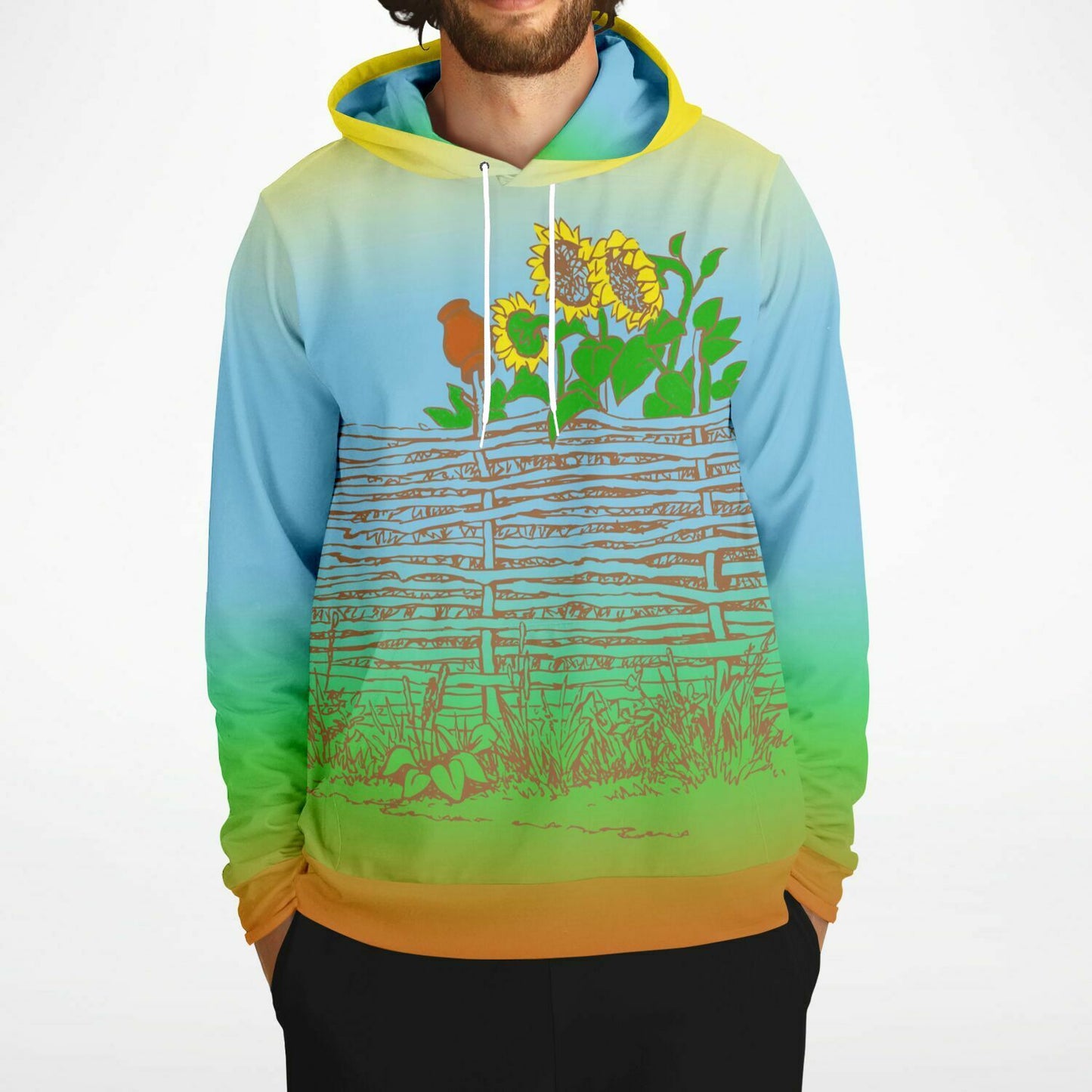 Village Fence Colorful Hoodie Unisex