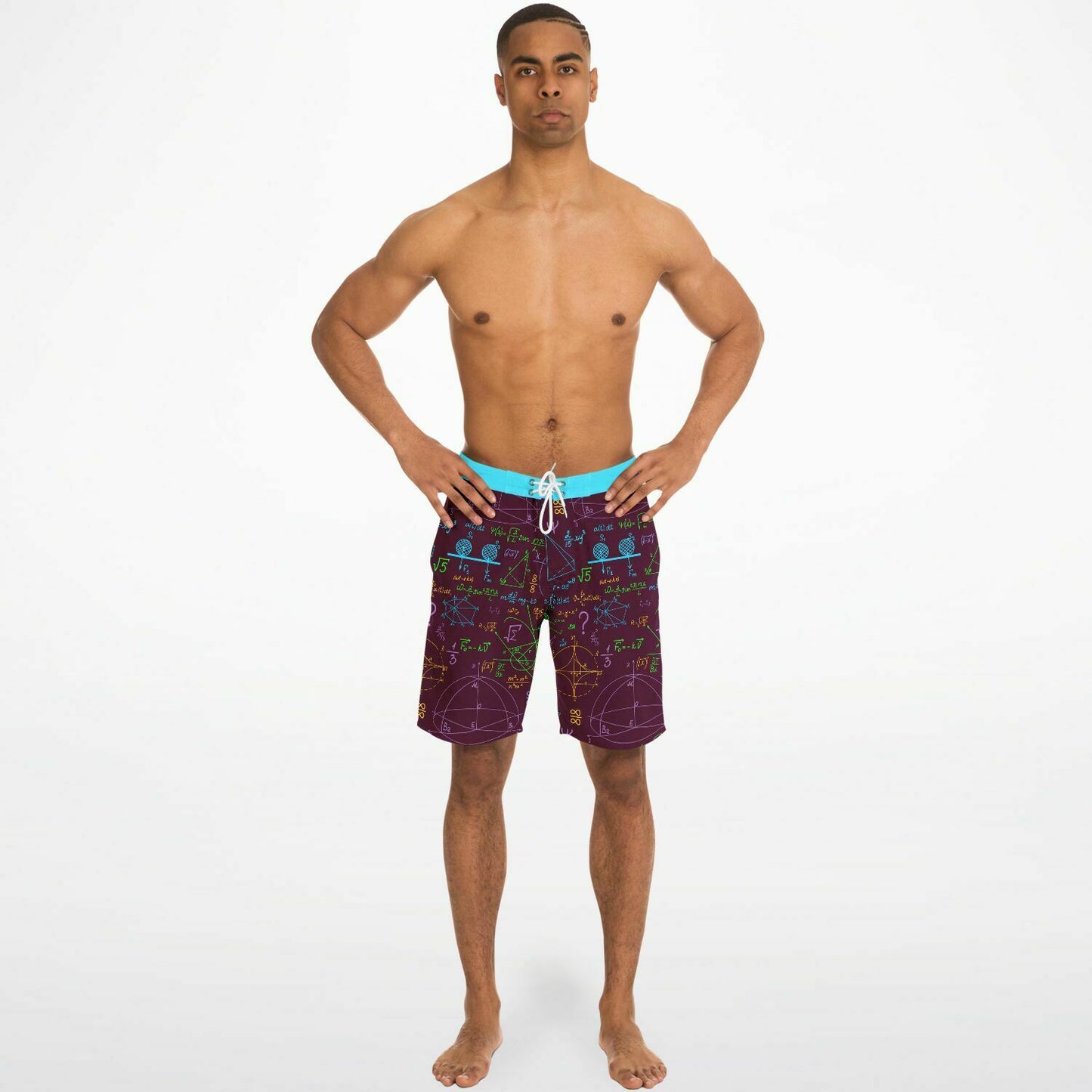 Math Mulberry Red Men's Board Shorts
