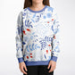 Autumn Blue Flowers Kids Sweatshirt