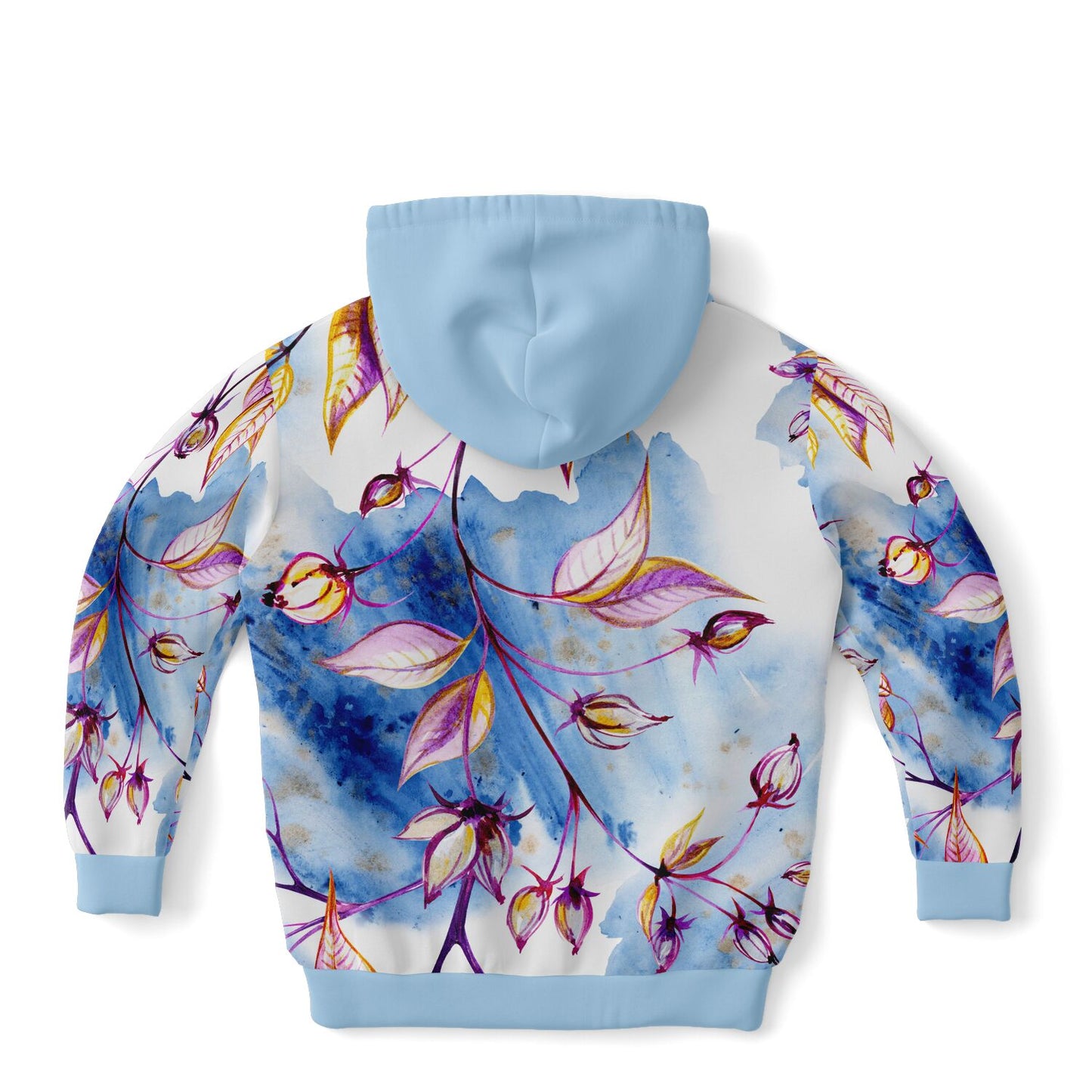 Bright Blue Leaves Kids Hoodie