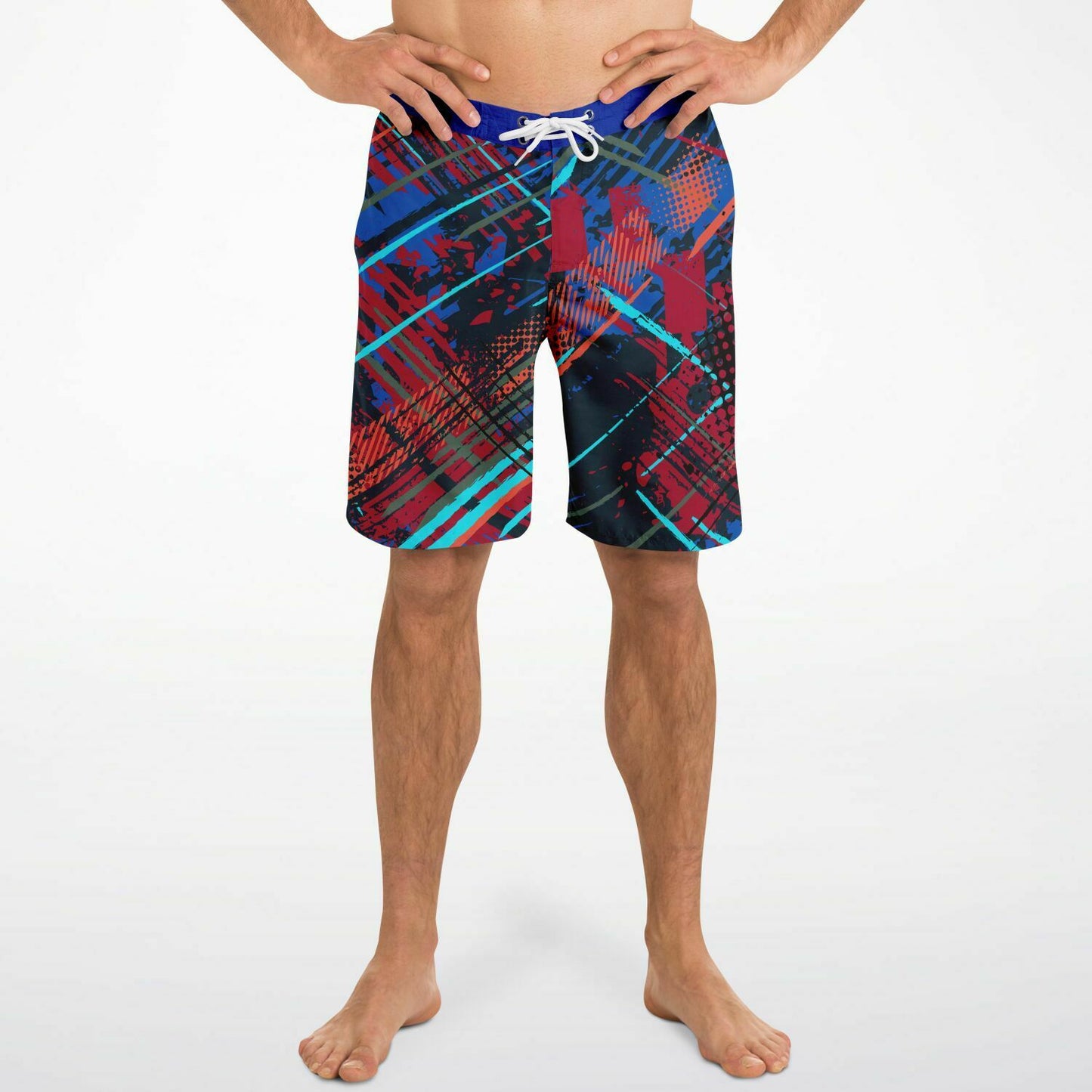 Abstract Red-Blue Men's Board Shorts
