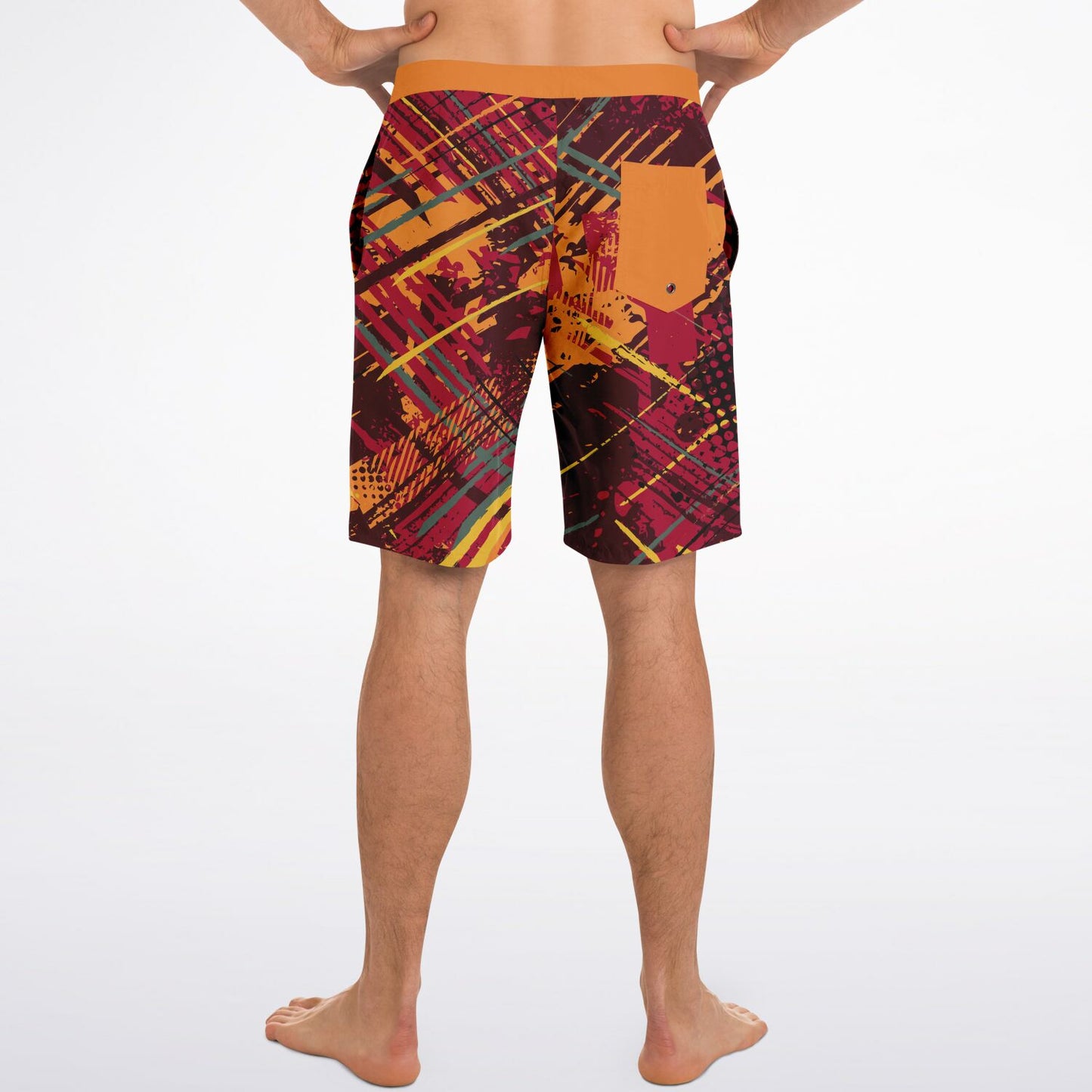 Abstract Orange Men's Board Shorts