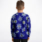 Bright Daisies Dark Blue Kids Sweatshirt