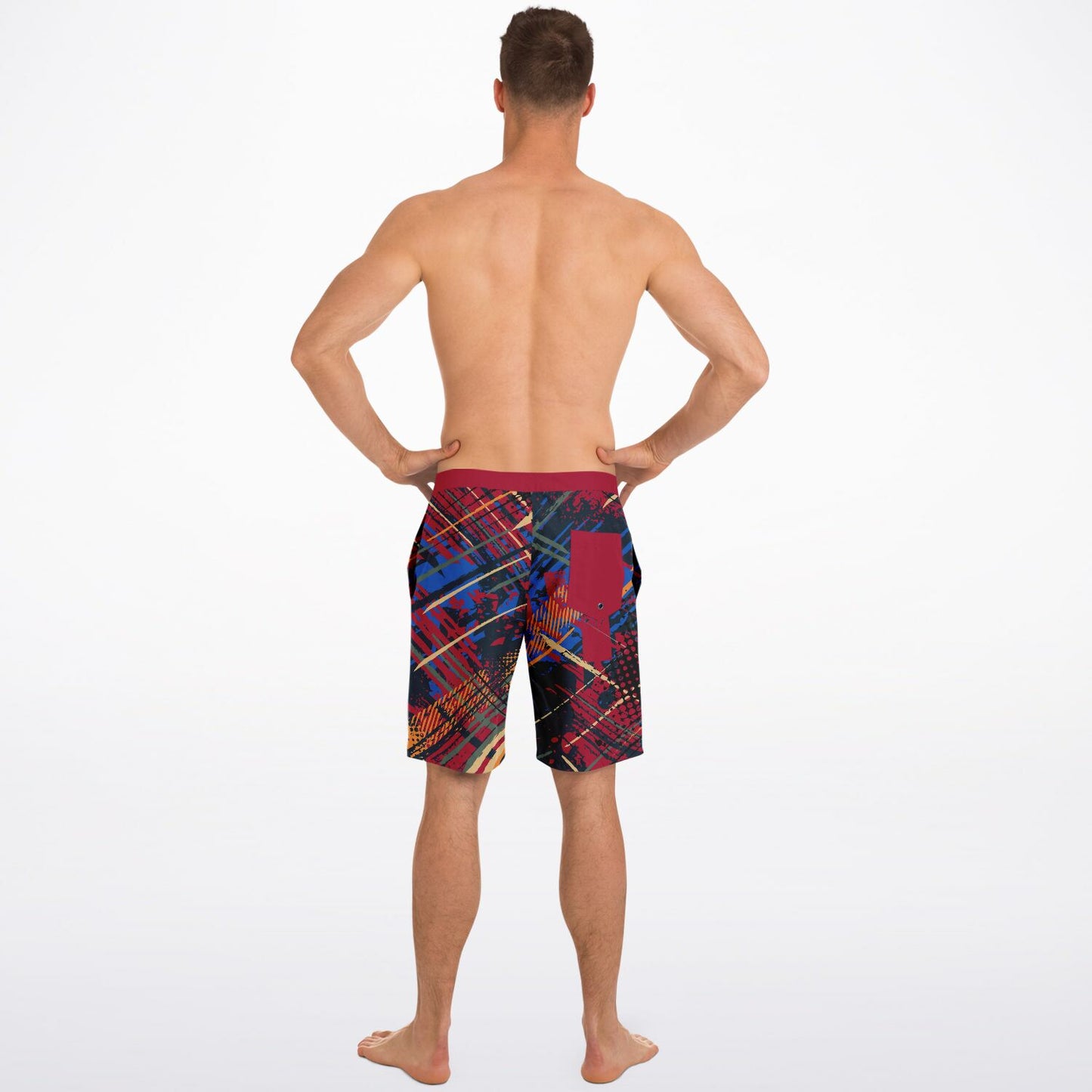 Abstract Red 2 Men's Board Shorts