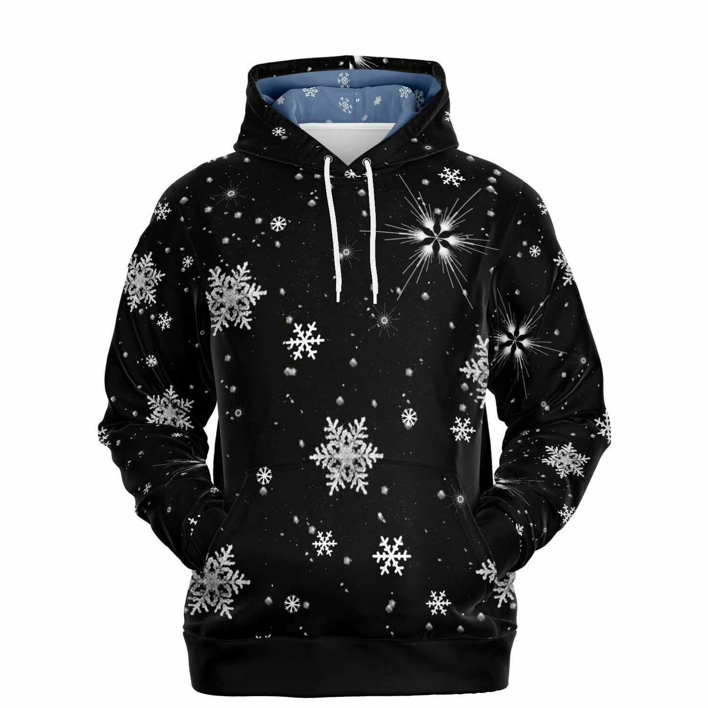 Black Snowflakes Hoodie Unisex