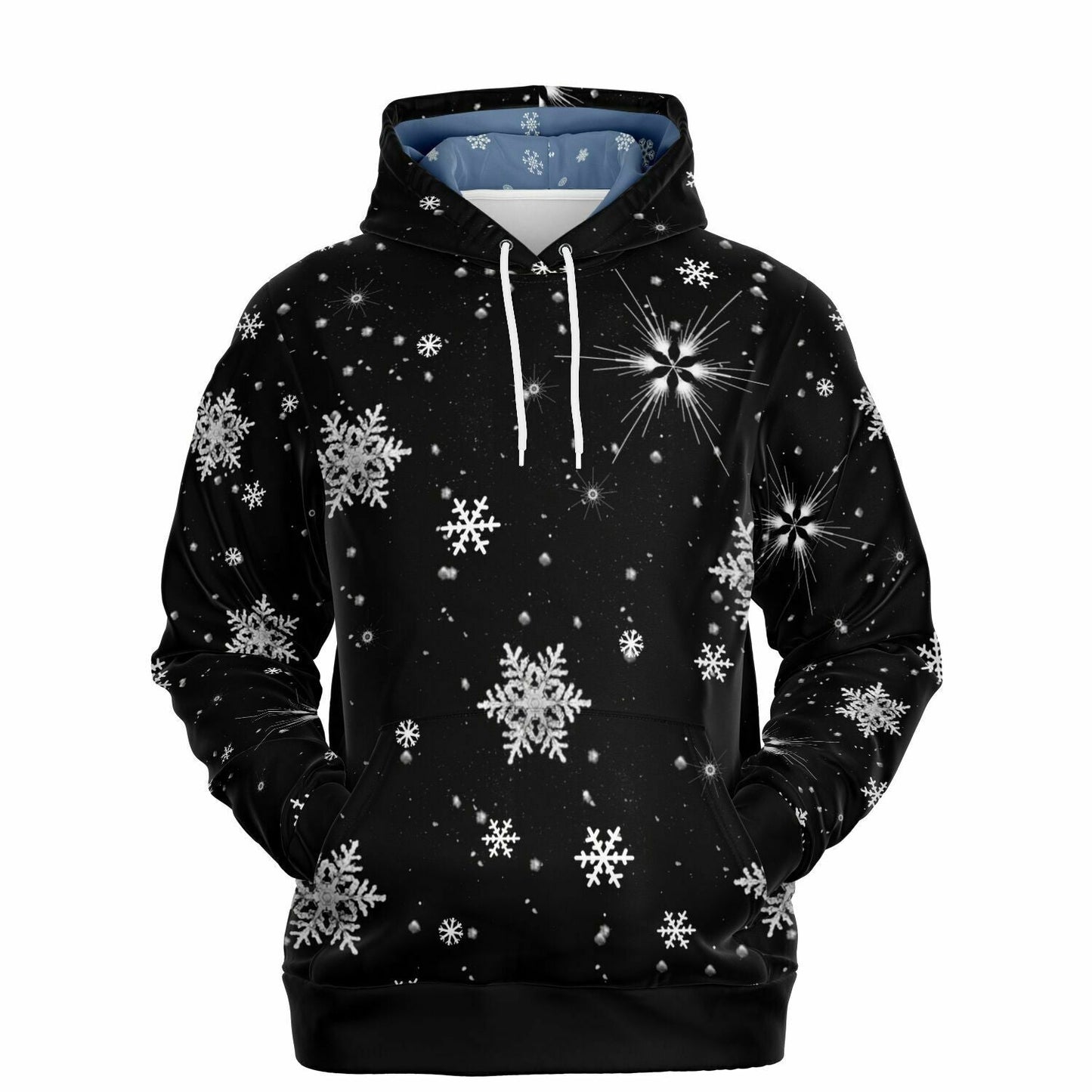 Black Snowflakes Hoodie Unisex (W)