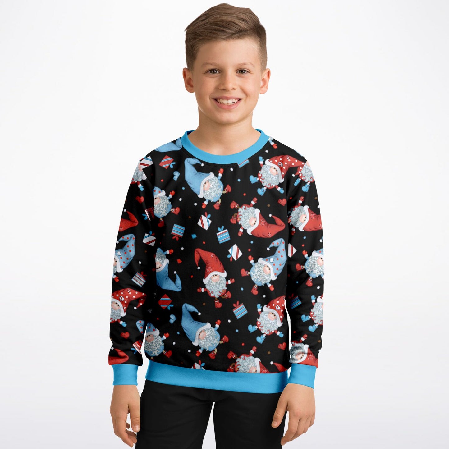 Black Winter Gnomes Kids Sweatshirt
