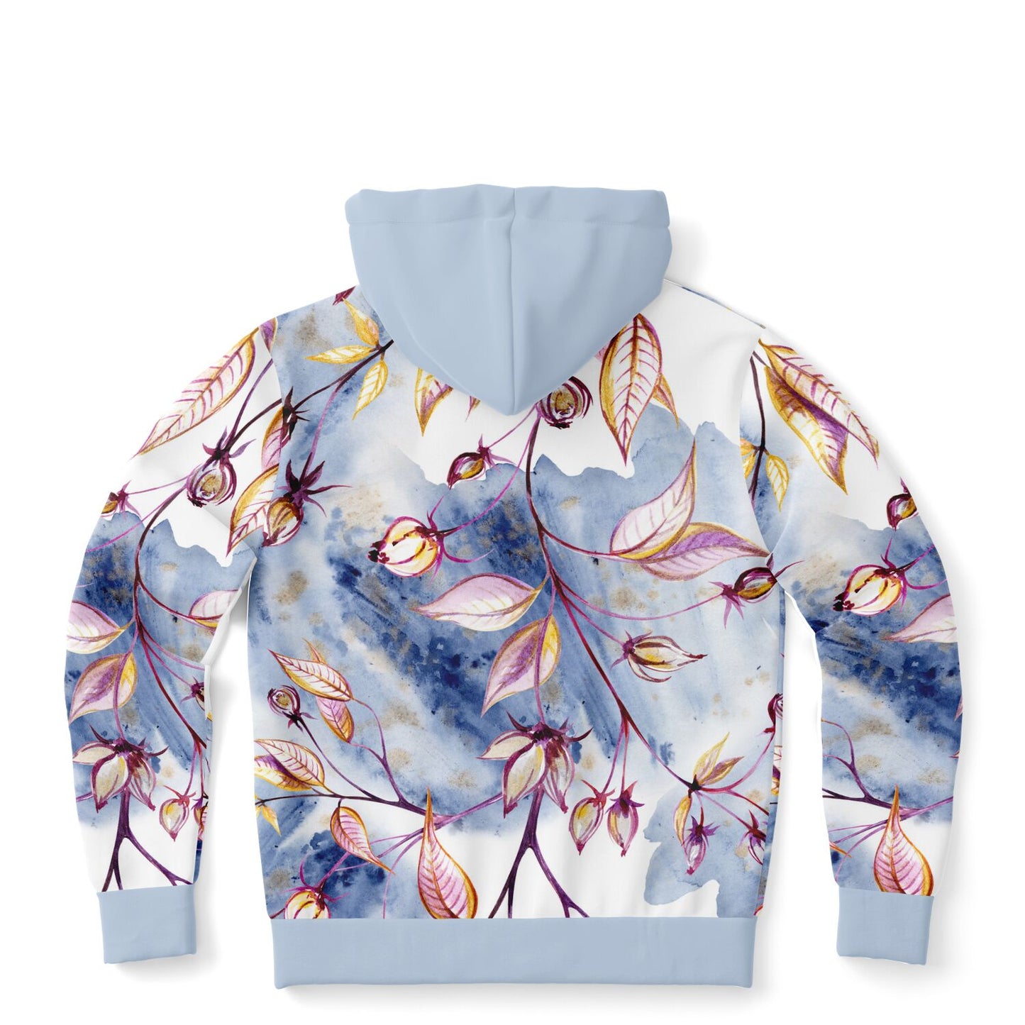 Blue Leaves Zip Hoodie Unisex - custom