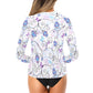 Purple Flowers Women's Swim Shirt