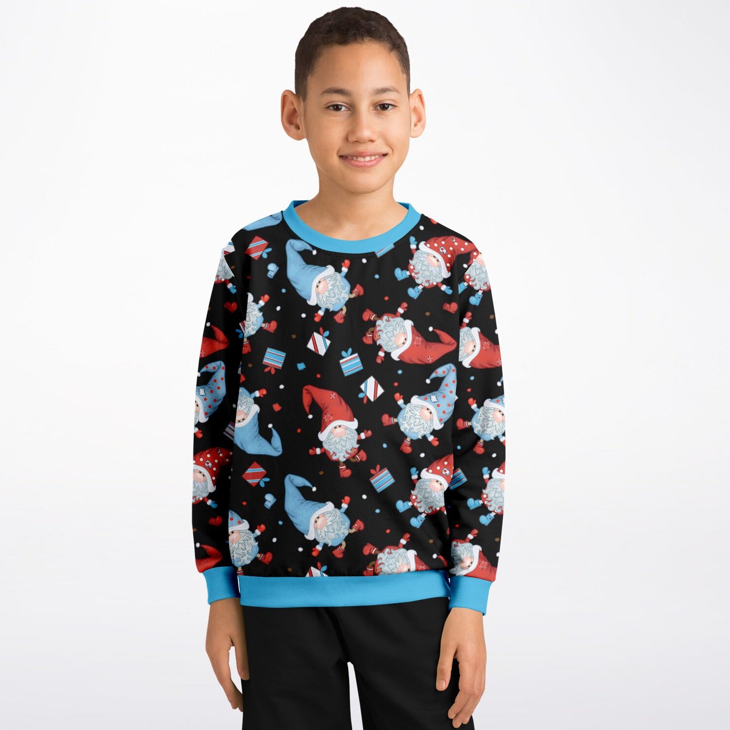 Black Winter Gnomes Kids Sweatshirt