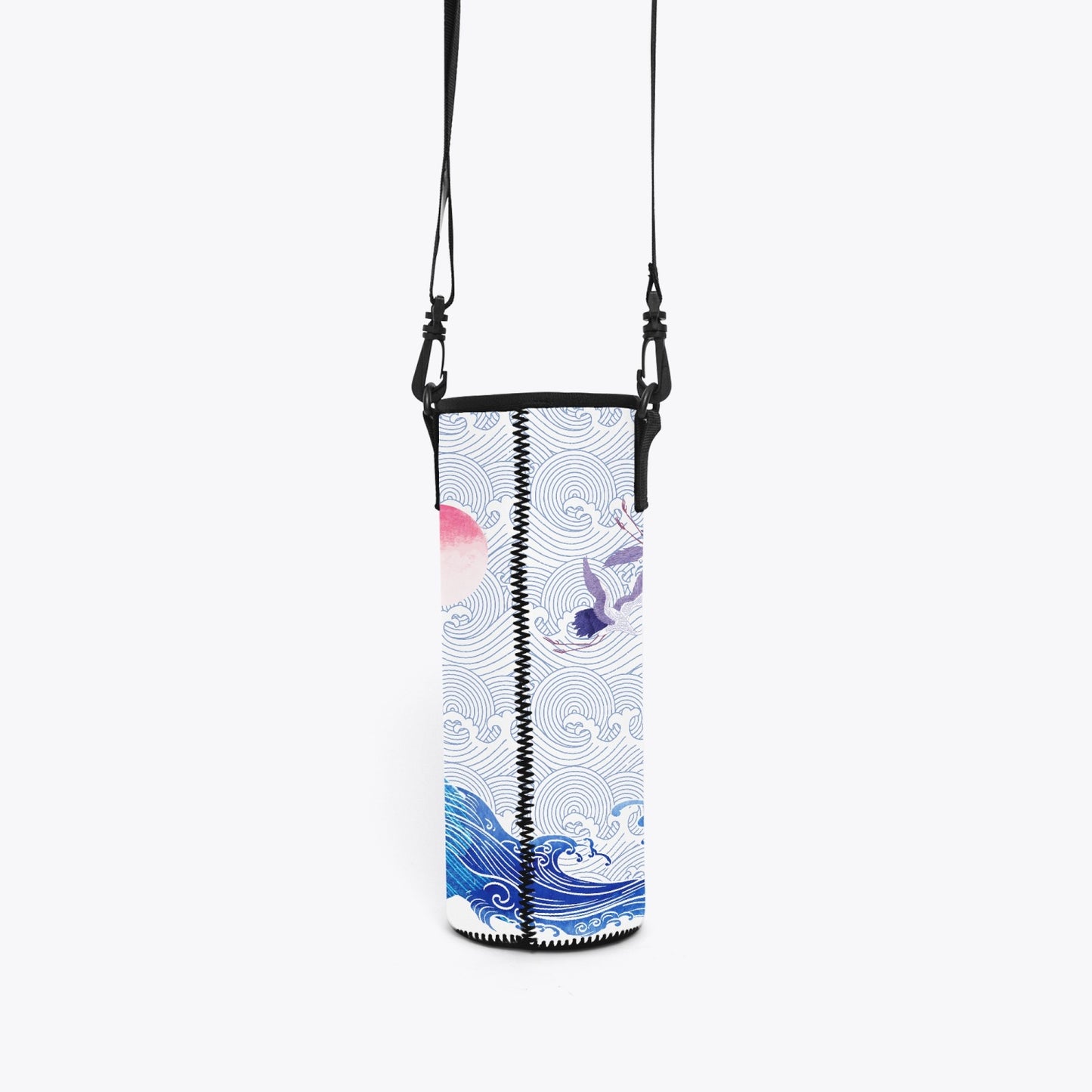 Waves & Cranes Vacuum Bottle Crossbody Bag (2 sizes)