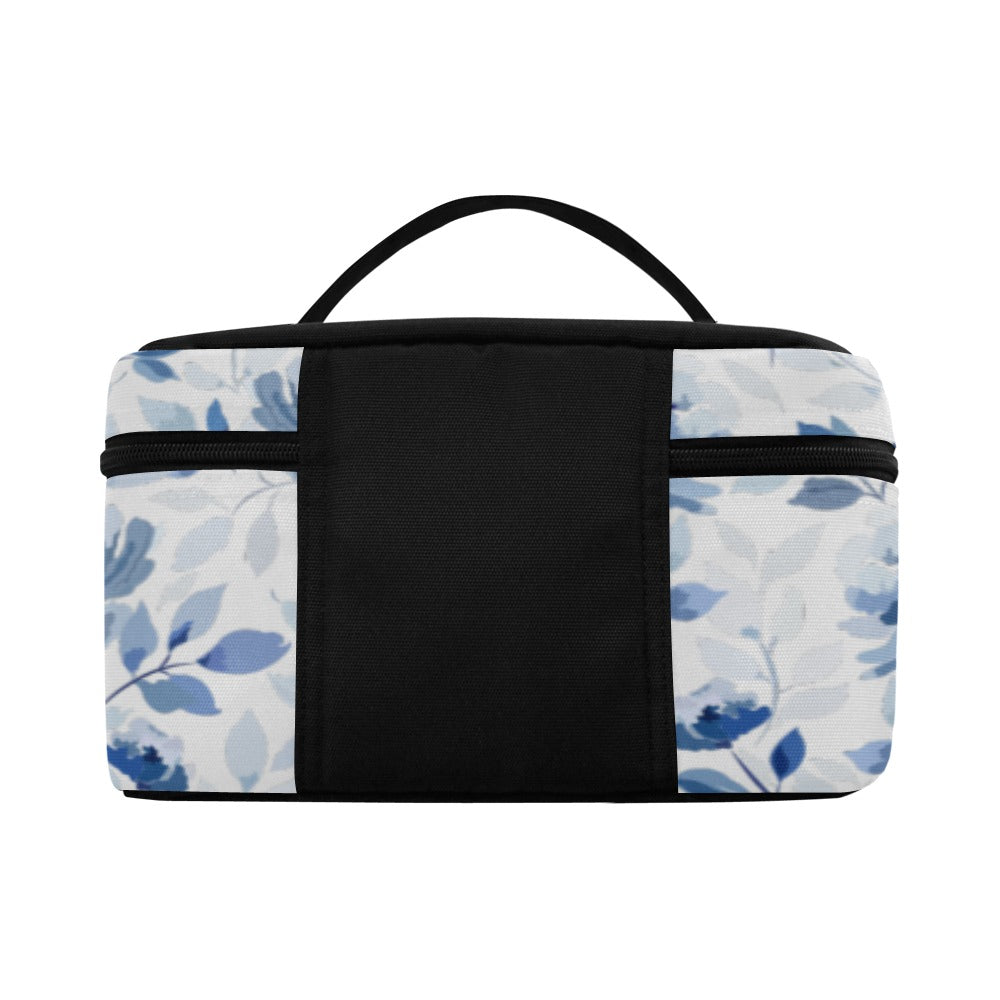 Blue Flowers Cosmetic Bag/Large