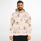 Pale Pink Leaves Zip Hoodie