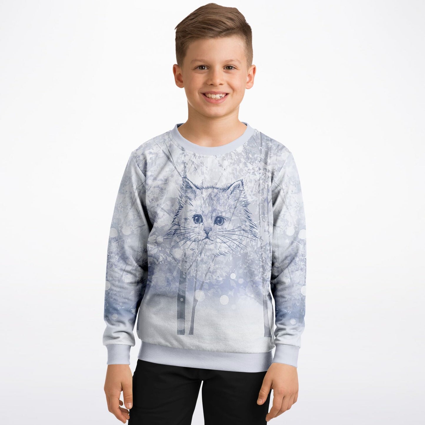 Winter Cat Kids Sweatshirt