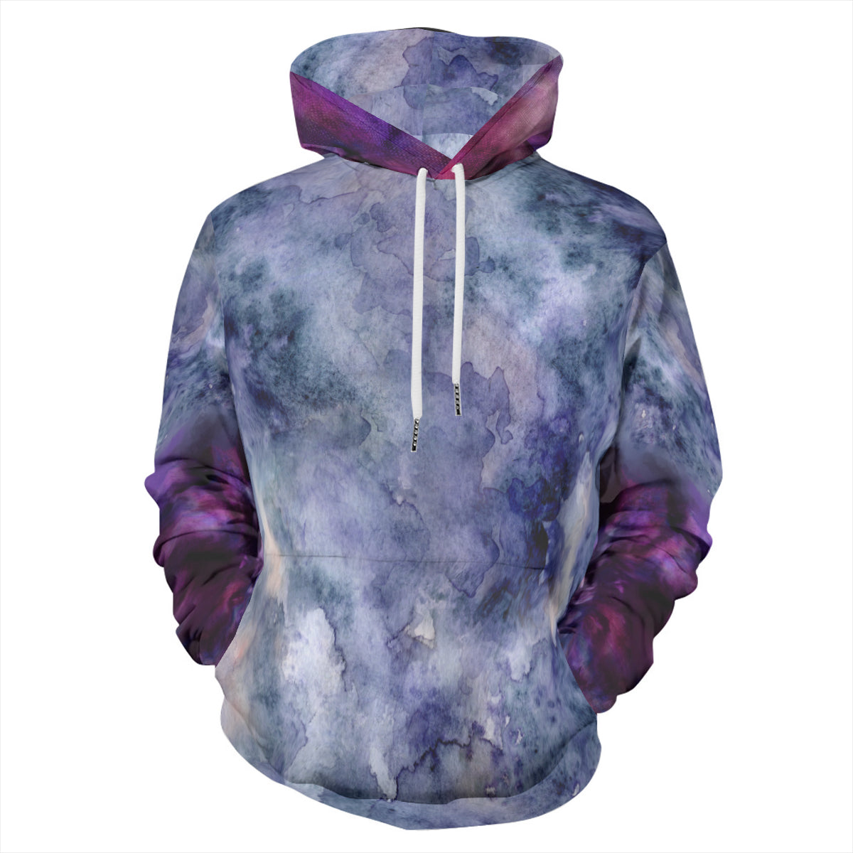 Marble Cotton Hoodie - grey/purple