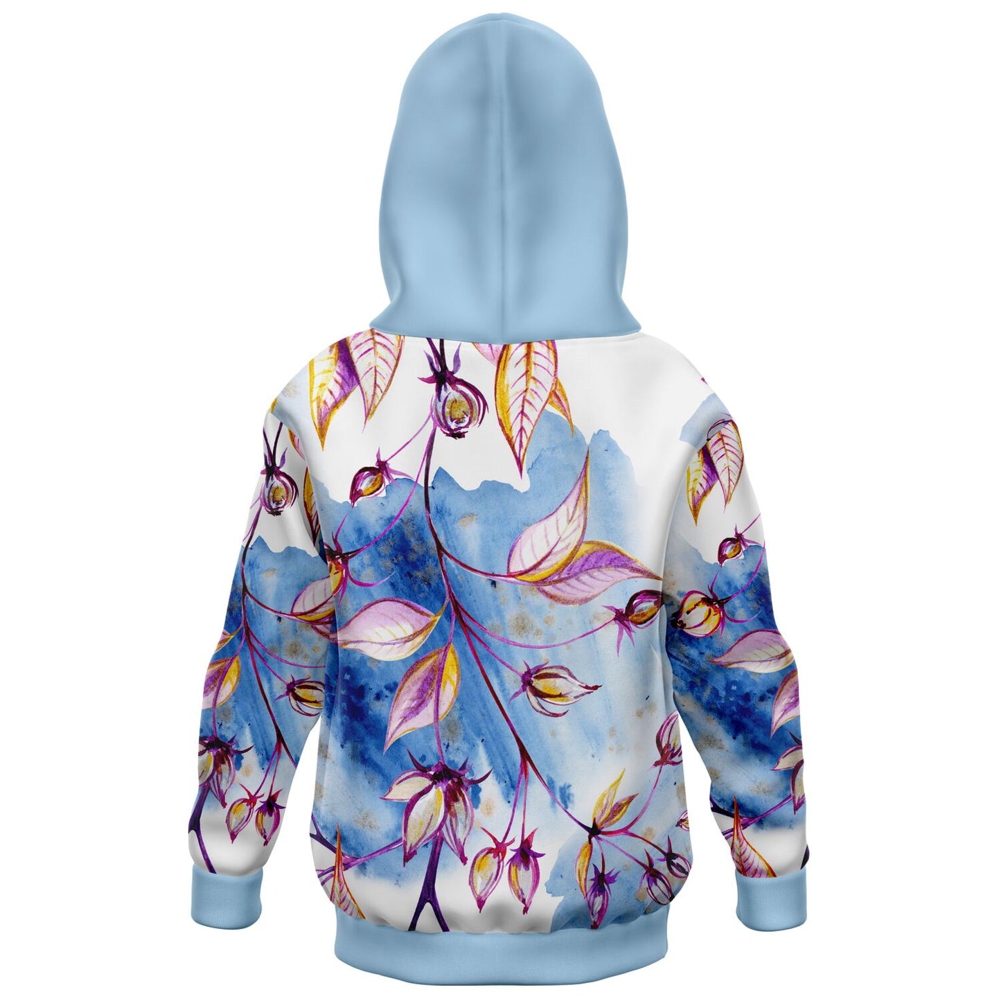 Bright Blue Leaves Kids Hoodie