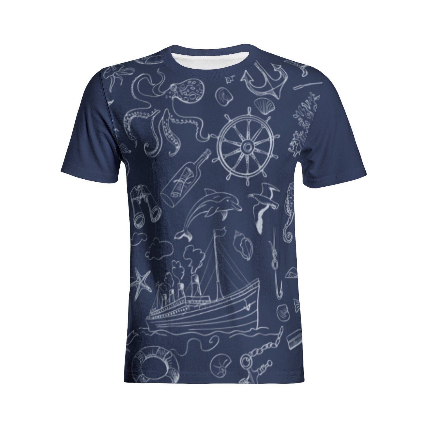 Blue Marine Cotton T-shirts