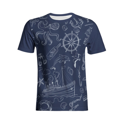 Blue Marine Cotton T-shirts