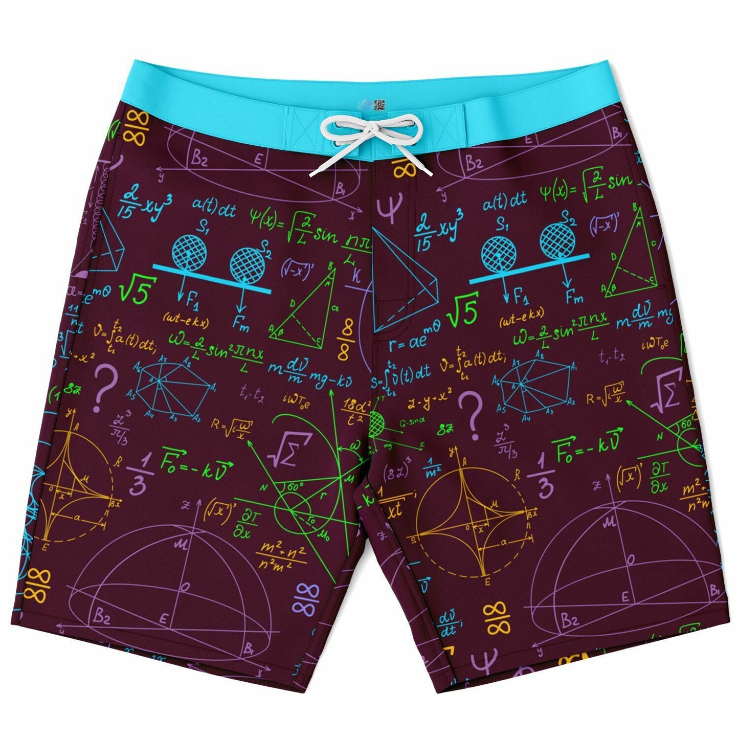 Math Mulberry Red Men's Board Shorts