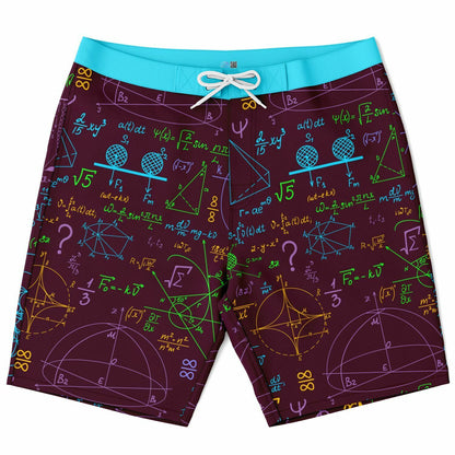 Math Mulberry Red Men's Board Shorts