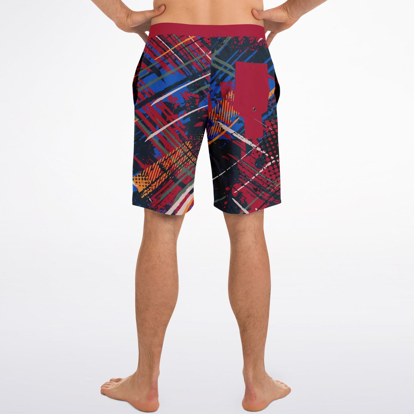 Abstract Red Men's Board Shorts