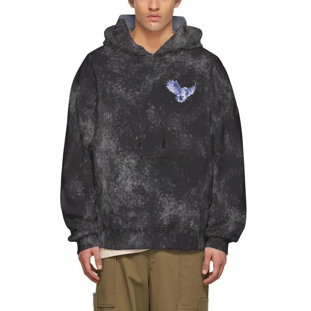 Grey dyed Cotton Hoodie