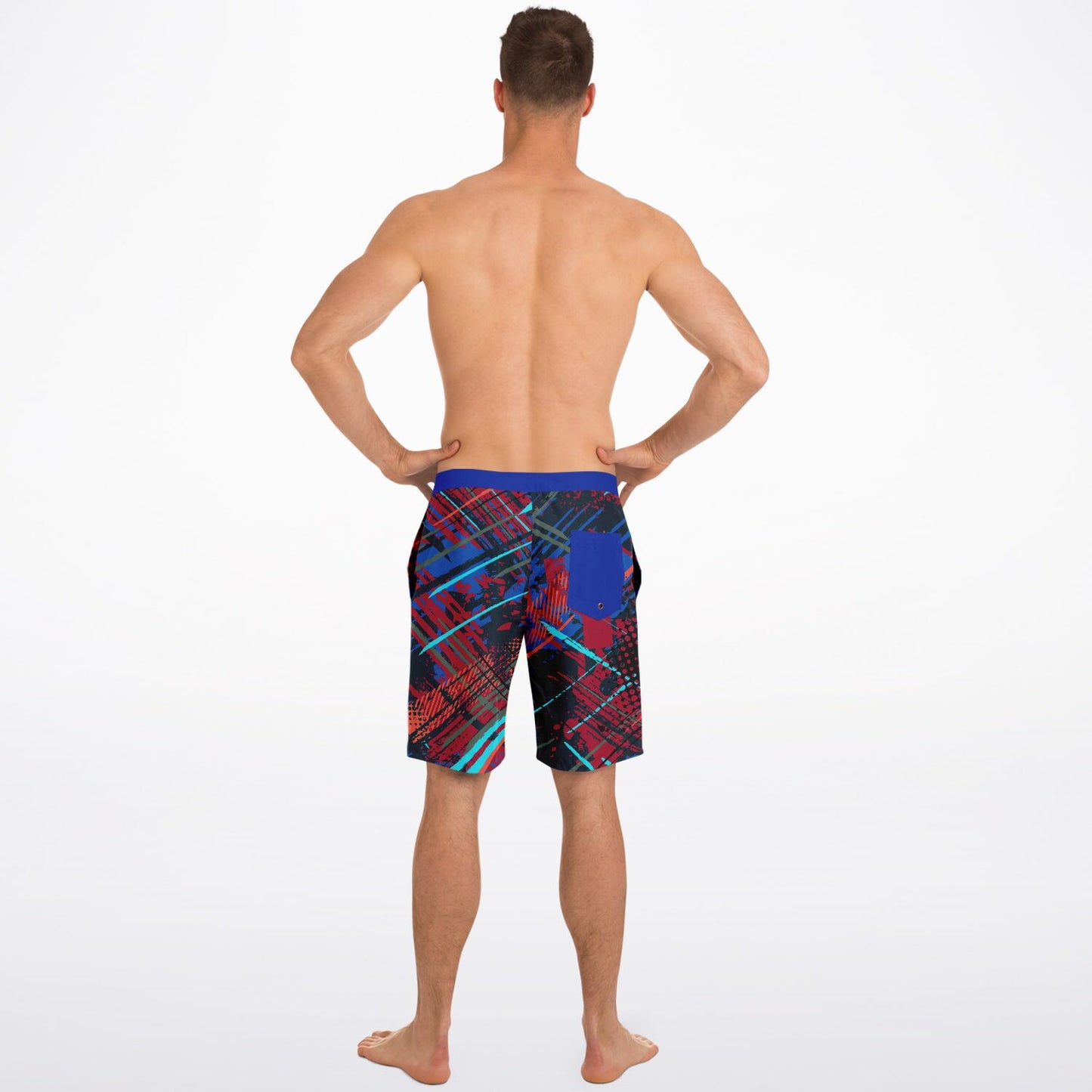 Abstract Red-Blue Men's Board Shorts