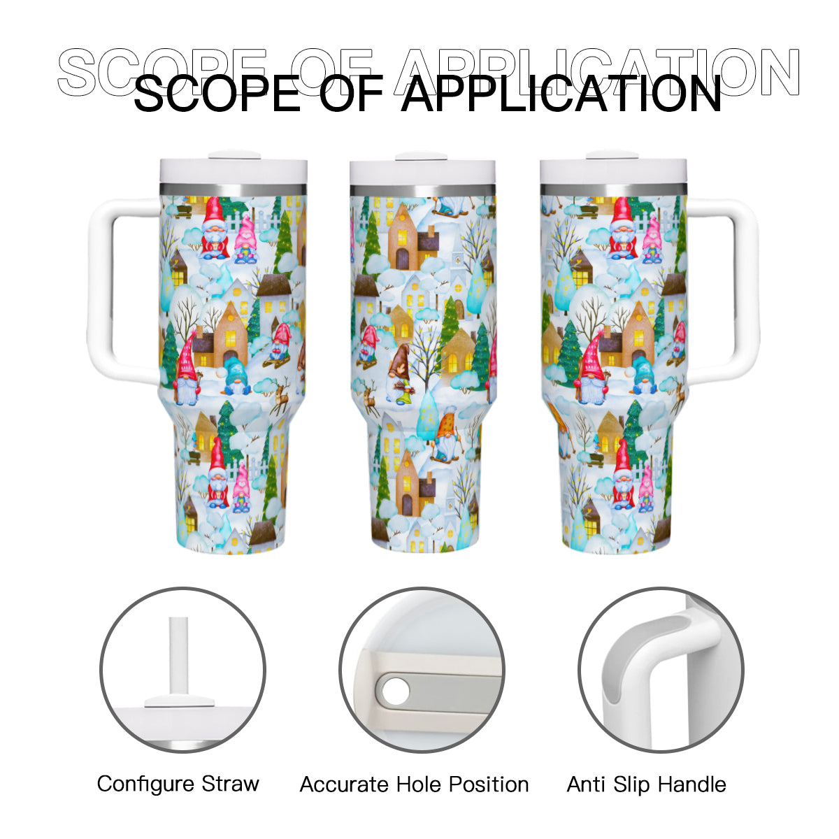 Copy of Winter Gnome's Town 40oz Tumbler with Handle Stainless Steel