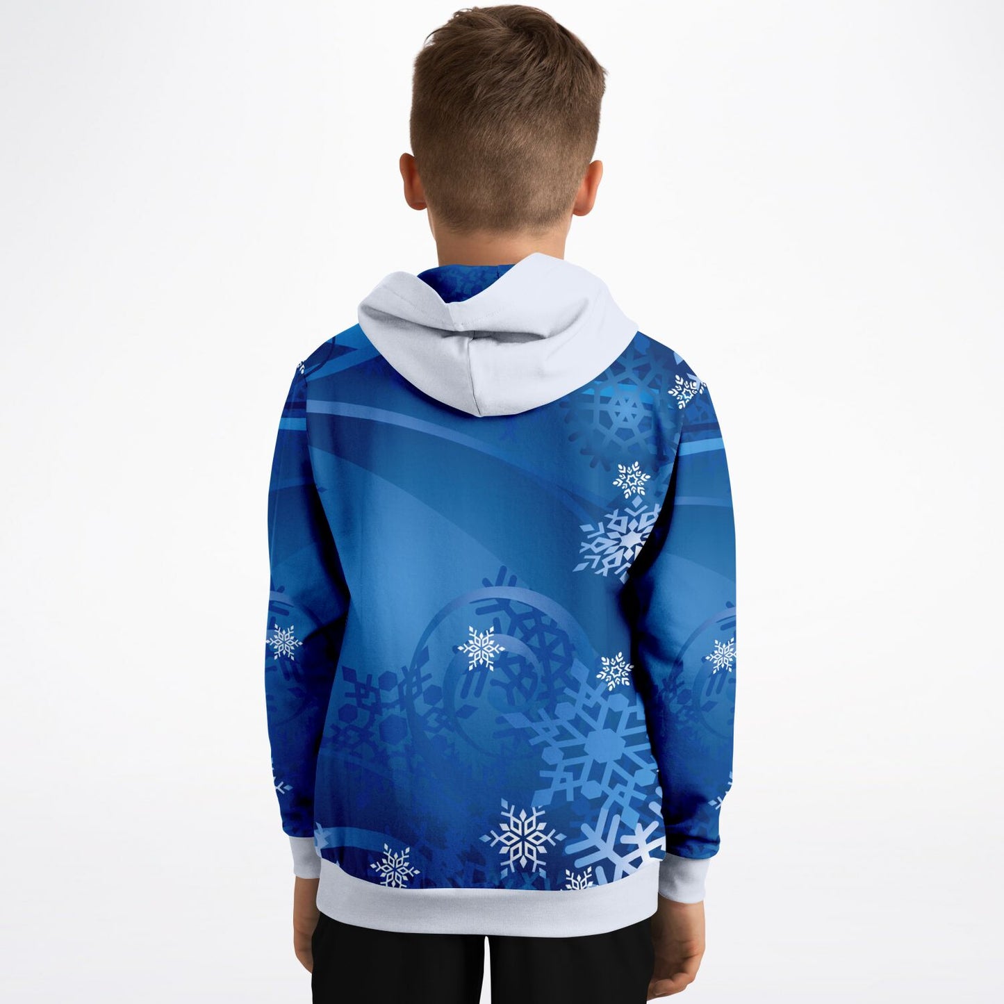 Blue Snowflakes Kids Hoodie 2