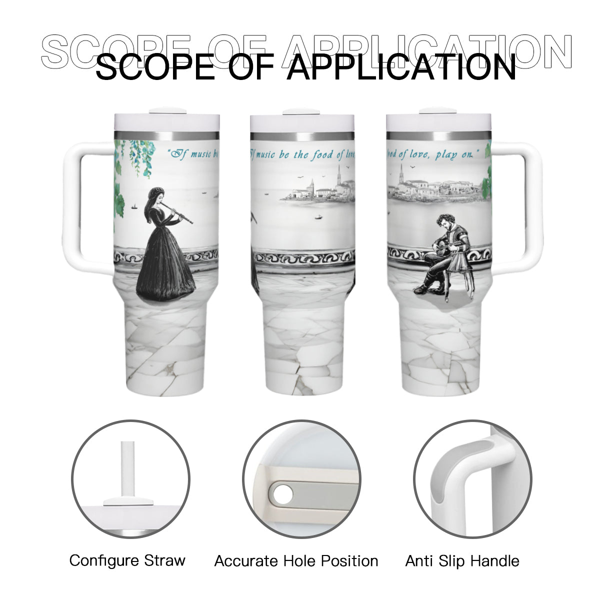 Large Capacity Tumbler with Handle(1100ml/40oz) | Stainless Steel 304 - Musicians-mug2-5mug40