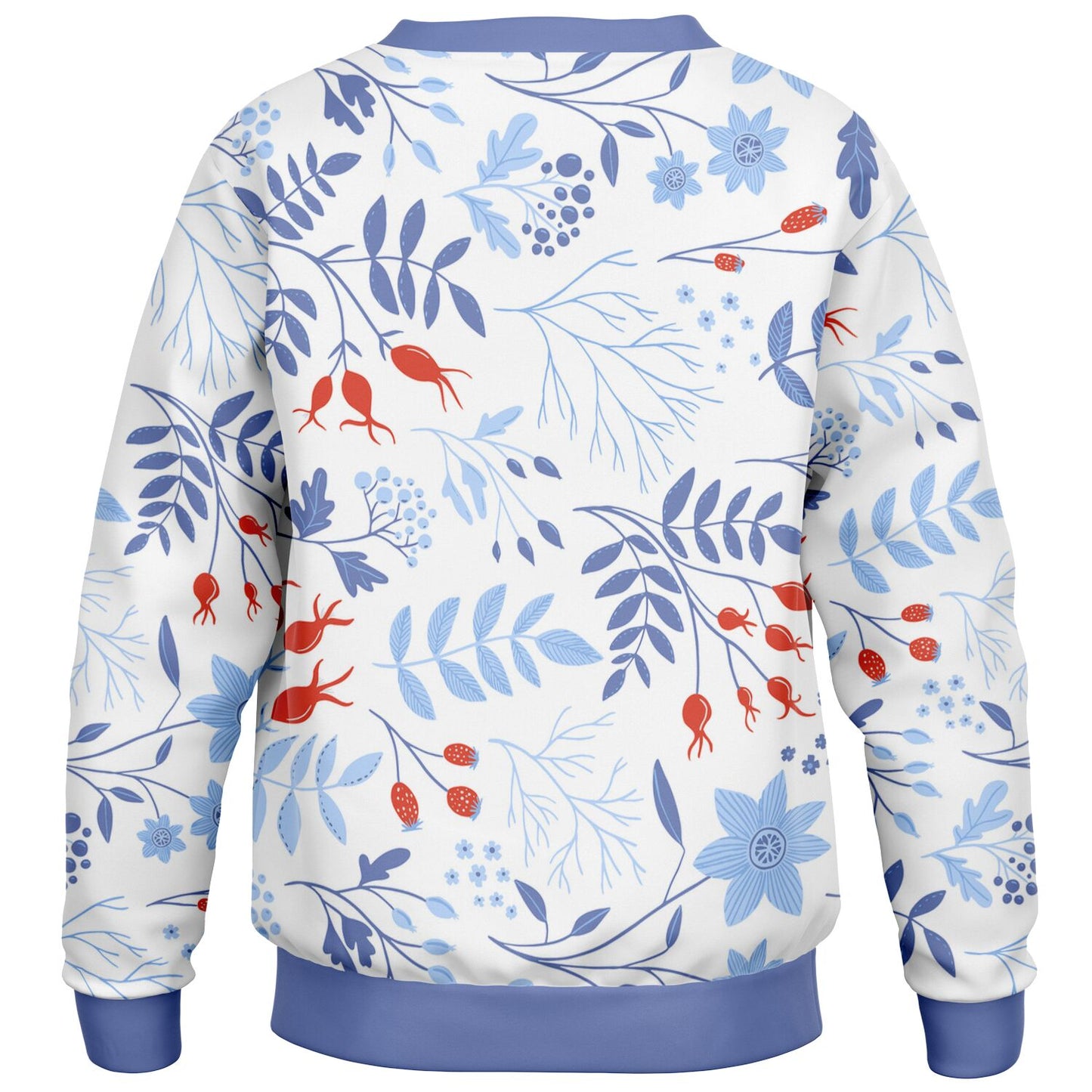Autumn Blue Flowers Kids Sweatshirt