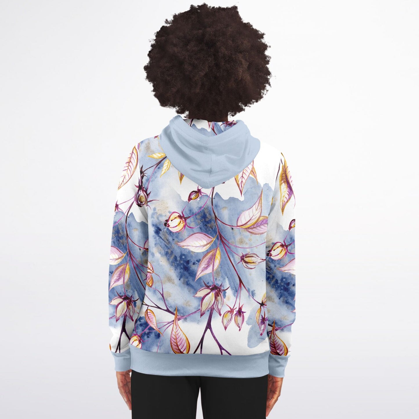 Blue Leaves Zip Hoodie Unisex - custom