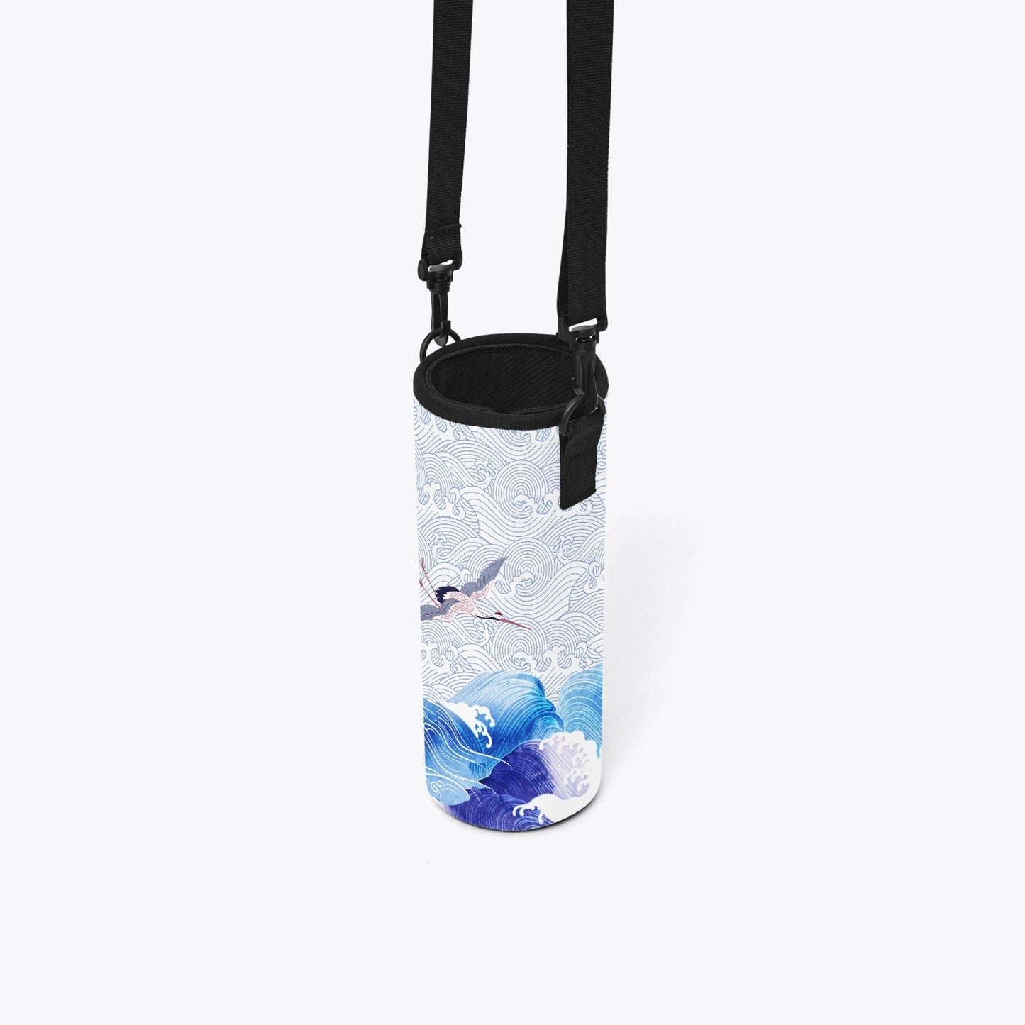 Waves & Cranes Vacuum Bottle Crossbody Bag (2 sizes)