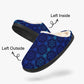 Blue Geometric Pattern 2 Lined Bedroom Slippers