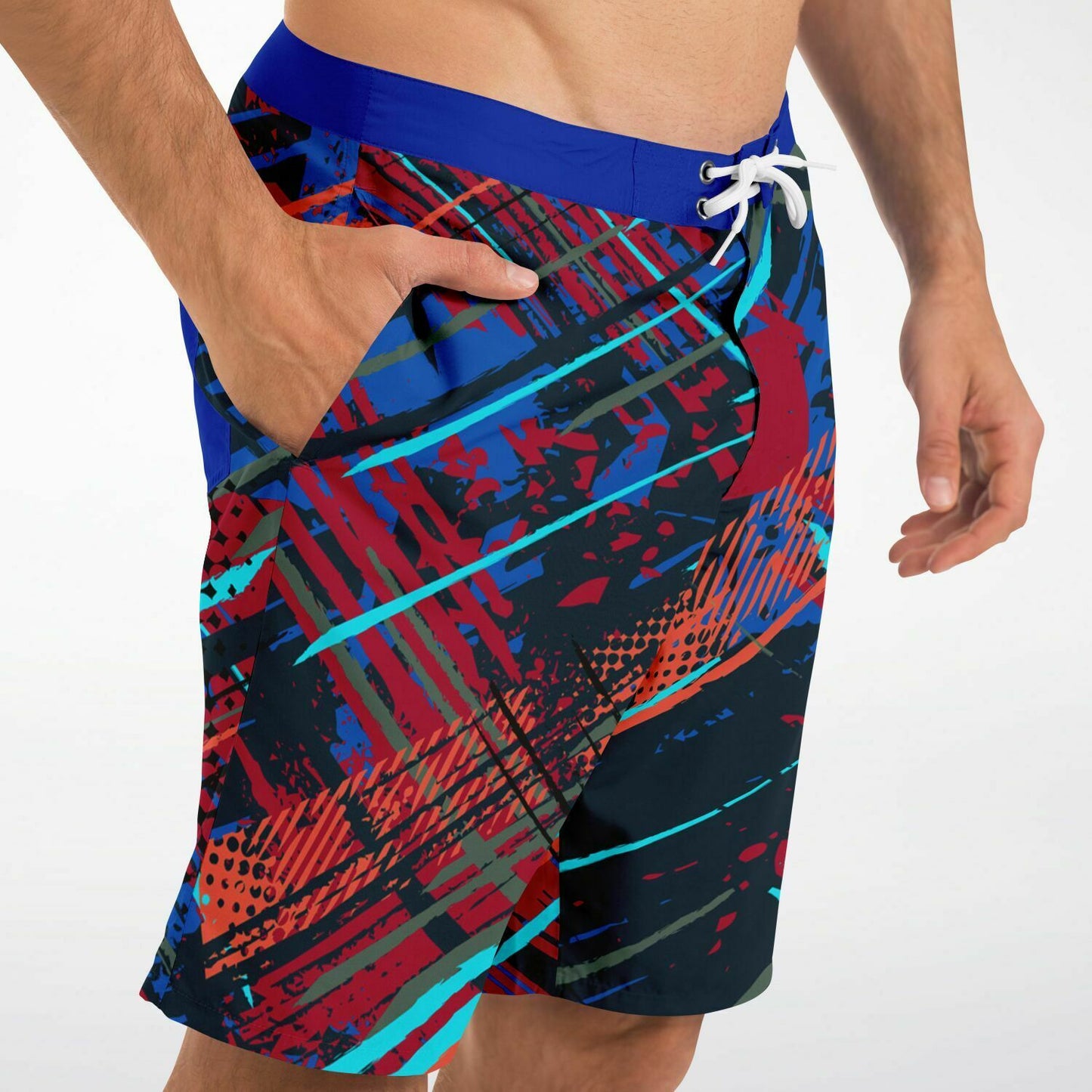 Abstract Red-Blue Men's Board Shorts