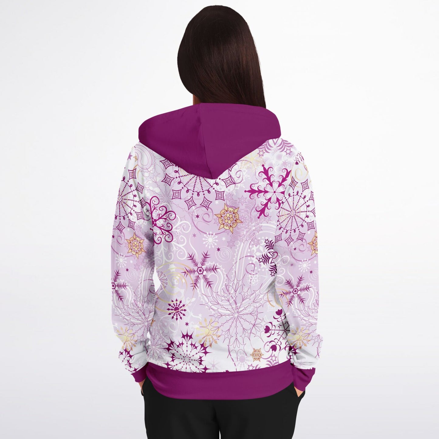 Purple Snowflakes Zip Hoodie