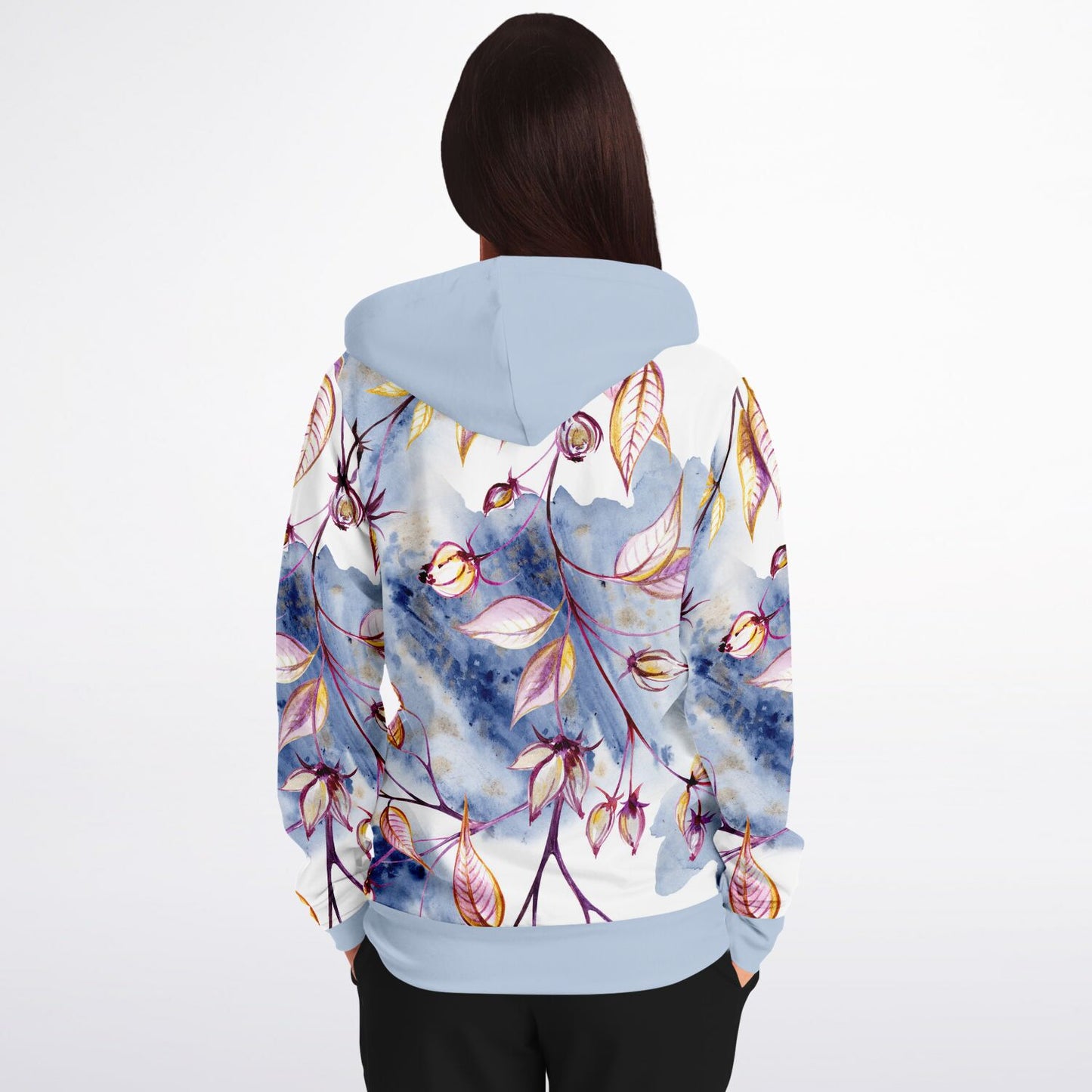 Blue Leaves Zip Hoodie Unisex - custom