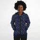 Blue Silver Leaves Zip Hoodie - extra bright