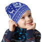 Dark Blue Deer Pattern Kids Beanie