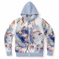 Blue Leaves Zip Hoodie Unisex