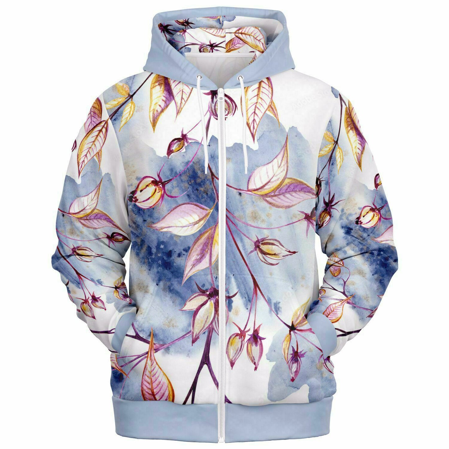 Blue Leaves Zip Hoodie - original