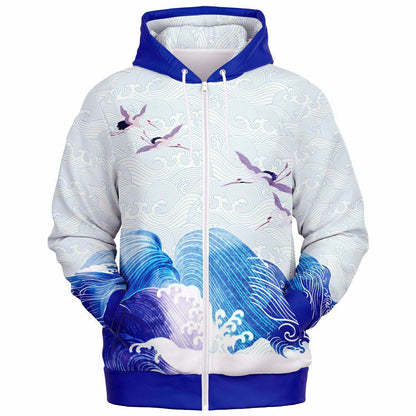 Waves & Cranes Zip Hoodie Unisex (3 variants)