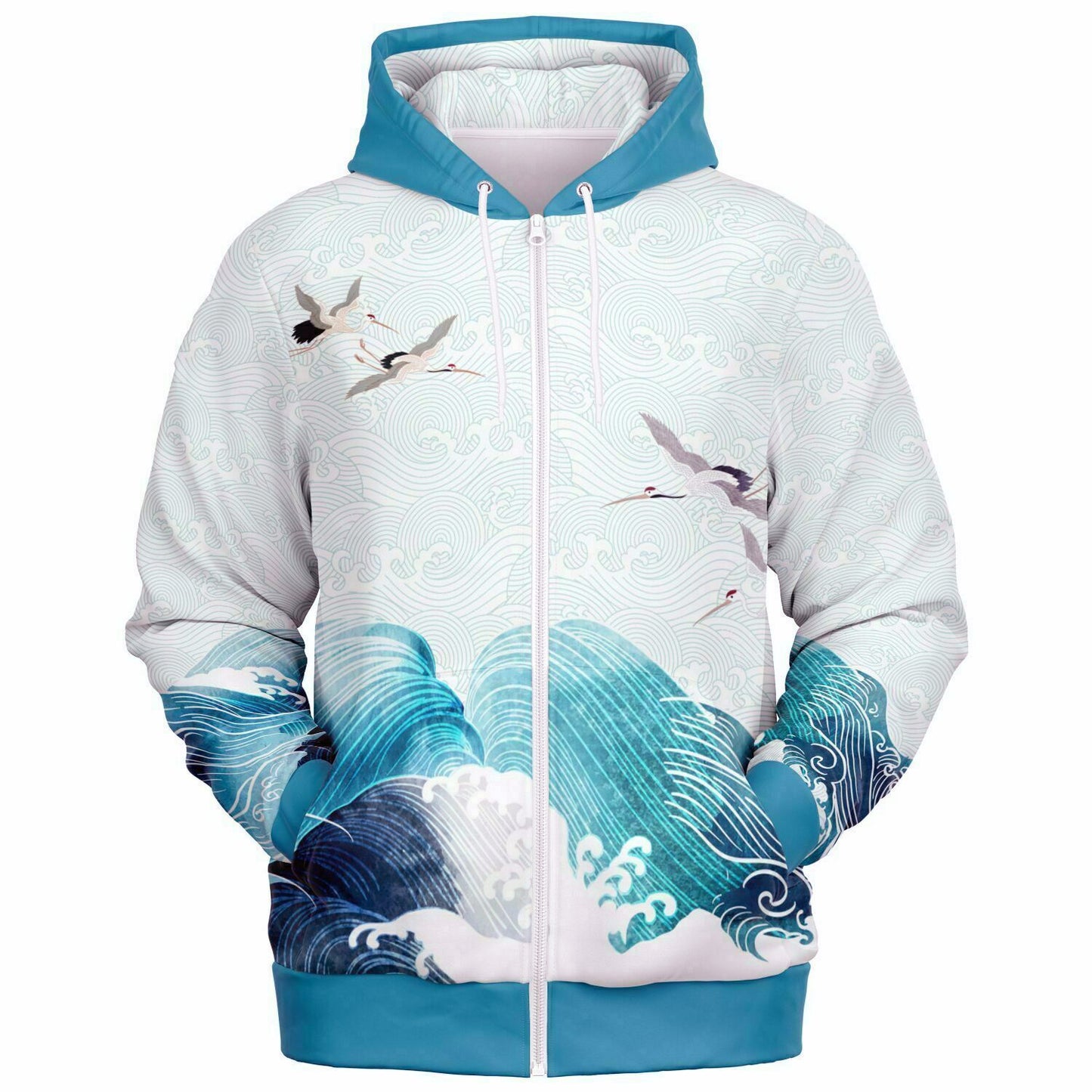 Waves & Cranes Zip Hoodie Unisex (3 variants)