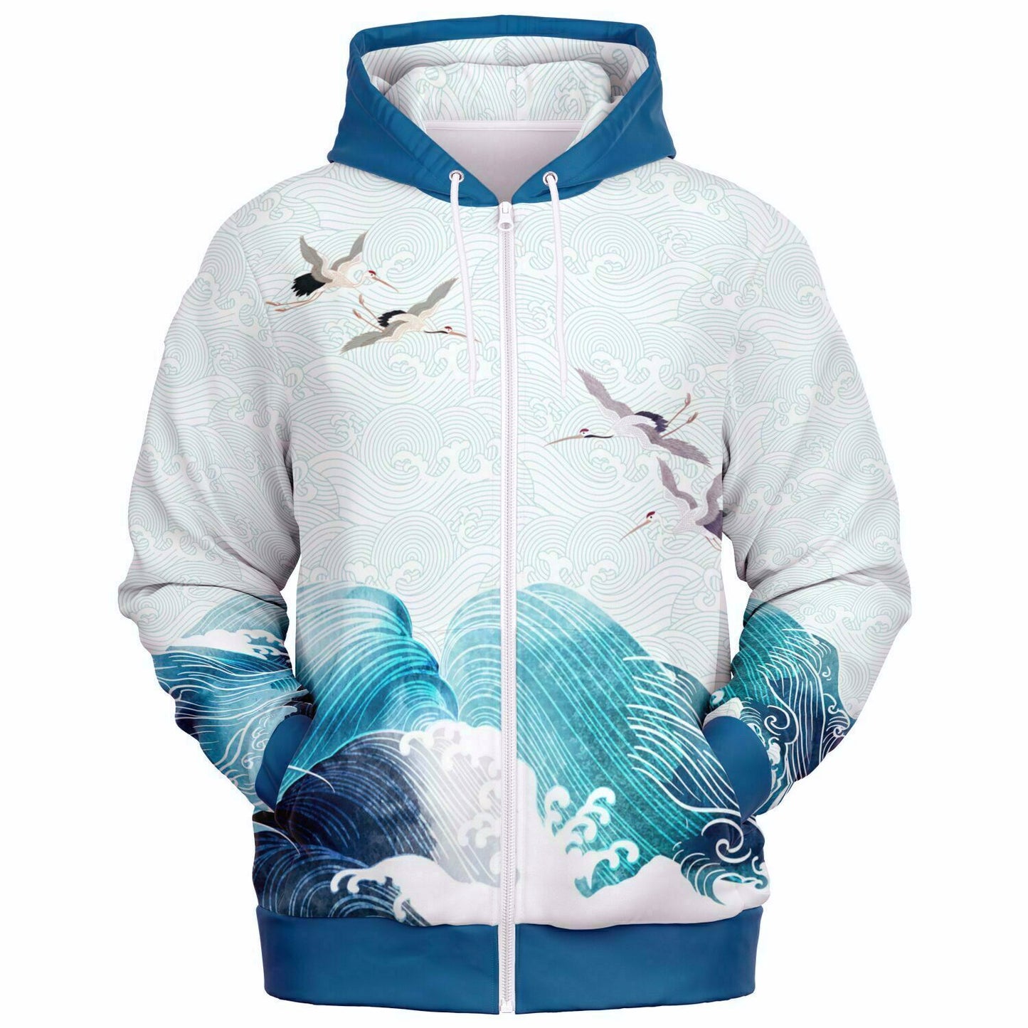 Waves & Cranes Zip Hoodie Unisex (3 variants)